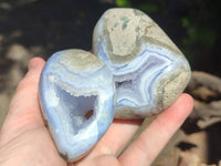 Polished Blue Lace Agate Geodes x 6 From Nsanje, Malawi