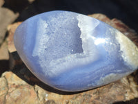 Polished Blue Lace Agate Geodes x 6 From Nsanje, Malawi