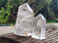 Polished Frosted Quartz Crystal Points x 4 From Madagascar