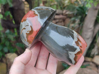 Polished Polychrome Jasper Mushrooms x 2 From Mahajanga, Madagascar