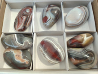 Polished Red Sashe River Agate Galet / Palmstones x 8 From Zimbabwe