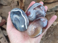 Polished Red Sashe River Agate Galet / Palmstones x 8 From Zimbabwe