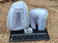 Polished Blue Lace Agate Geodes x 6 From Nsanje, Malawi