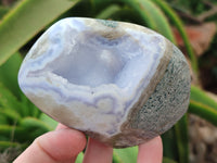 Polished Blue Lace Agate Geodes x 6 From Nsanje, Malawi