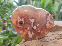 Polished Fossil Flower Agate Hearts x 6 From Antsahalova, Madagascar