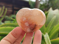 Polished Fossil Flower Agate Hearts x 6 From Antsahalova, Madagascar