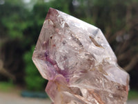 Polished Smokey Window Amethyst Crystals x 4 From Madagascar