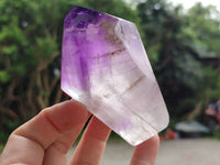 Polished Smokey Window Amethyst Crystals x 4 From Madagascar