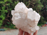 Natural White Quartz Clusters x 2 from Madagascar