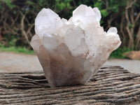 Natural White Quartz Clusters x 2 from Madagascar