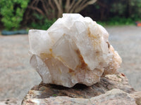 Natural White Quartz Clusters x 2 from Madagascar