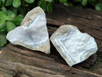 Natural Blue Lace Agate Geode Specimens x 12 From Nsanje, Malawi