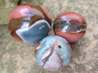 Polished Polychrome Jasper Mushrooms x 6 From Mahajanga, Madagascar