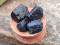 Natural Alluvial Schorl Black Tourmaline Crystals x 2 Kg Lot From Zimbabwe