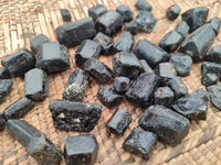 Natural Alluvial Schorl Black Tourmaline Crystals x 2 Kg Lot From Zimbabwe