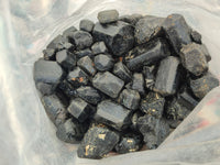 Natural Alluvial Schorl Black Tourmaline Crystals x 2 Kg Lot From Zimbabwe