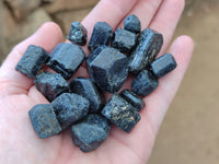 Natural Alluvial Schorl Black Tourmaline Crystals x 2 Kg Lot From Zimbabwe