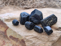 Natural Alluvial Schorl Black Tourmaline Crystals x 2 Kg Lot From Zimbabwe