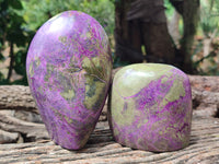 Polished Stichtite Standing Free Forms x 2 From Barberton, South Africa