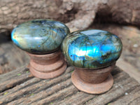 Polished Labradorite Palm Stones x 12 From Tulear, Madagascar