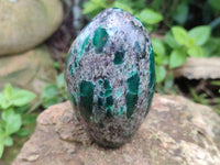 Polished Emerald Mica In Matrix Standing Free Forms x 4 From Mutoko, Zimbabwe