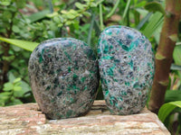 Polished Emerald Mica In Matrix Standing Free Forms x 4 From Mutoko, Zimbabwe