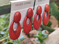 Polished Pair of Red Jasper Go-Go Fashion Earrings - Sold per Pair - From South Africa