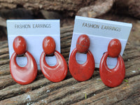 Polished Pair of Red Jasper Go-Go Fashion Earrings - Sold per Pair - From South Africa