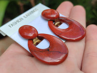 Polished Pair of Red Jasper Go-Go Fashion Earrings - Sold per Pair - From South Africa