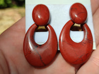 Polished Pair of Red Jasper Go-Go Fashion Earrings - Sold per Pair - From South Africa