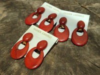 Polished Pair of Red Jasper Go-Go Fashion Earrings - Sold per Pair - From South Africa