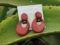 Polished Pair of Red Jasper Go-Go Fashion Earrings - Sold per Pair - From South Africa