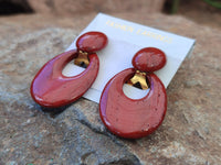 Polished Pair of Red Jasper Go-Go Fashion Earrings - Sold per Pair - From South Africa