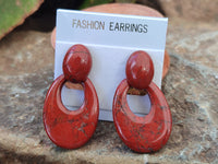 Polished Pair of Red Jasper Go-Go Fashion Earrings - Sold per Pair - From South Africa