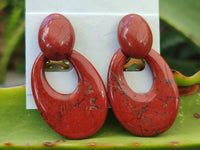 Polished Pair of Red Jasper Go-Go Fashion Earrings - Sold per Pair - From South Africa