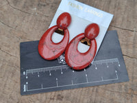 Polished Pair of Red Jasper Go-Go Fashion Earrings - Sold per Pair - From South Africa