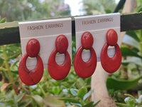 Polished Pair of Red Jasper Go-Go Fashion Earrings - Sold per Pair - From South Africa