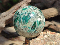 Polished Emerald Mica In Matrix Spheres x 2 From Mutoko, Zimbabwe