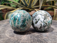 Polished Emerald Mica In Matrix Spheres x 2 From Mutoko, Zimbabwe