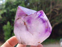 Polished Smokey Window Amethyst Crystals x 2 From Madagascar