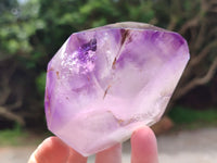 Polished Smokey Window Amethyst Crystals x 2 From Madagascar