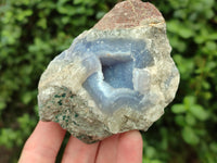 Natural Blue Lace Agate Geode Specimens x 12 From Nsanje, Malawi