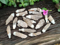 Natural Drusy Quartz Coated Calcite Pseudomorph Crystals x 20 From Lesotho