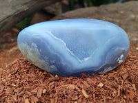 Polished Blue Lace Agate Geode Free Forms x 6 From Nsanje, Malawi