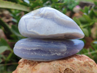 Polished Blue Lace Agate Geode Free Forms x 6 From Nsanje, Malawi