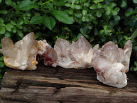 Natural Red Hematoid Quartz Clusters x 5 From Karoi, Zimbabwe