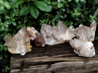 Natural Red Hematoid Quartz Clusters x 5 From Karoi, Zimbabwe