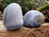 Polished Blue Lace Agate Geodes x 6 From Nsanje, Malawi