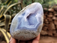 Polished Blue Lace Agate Geodes x 6 From Nsanje, Malawi