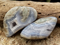 Polished Blue Lace Agate Geodes x 6 From Nsanje, Malawi